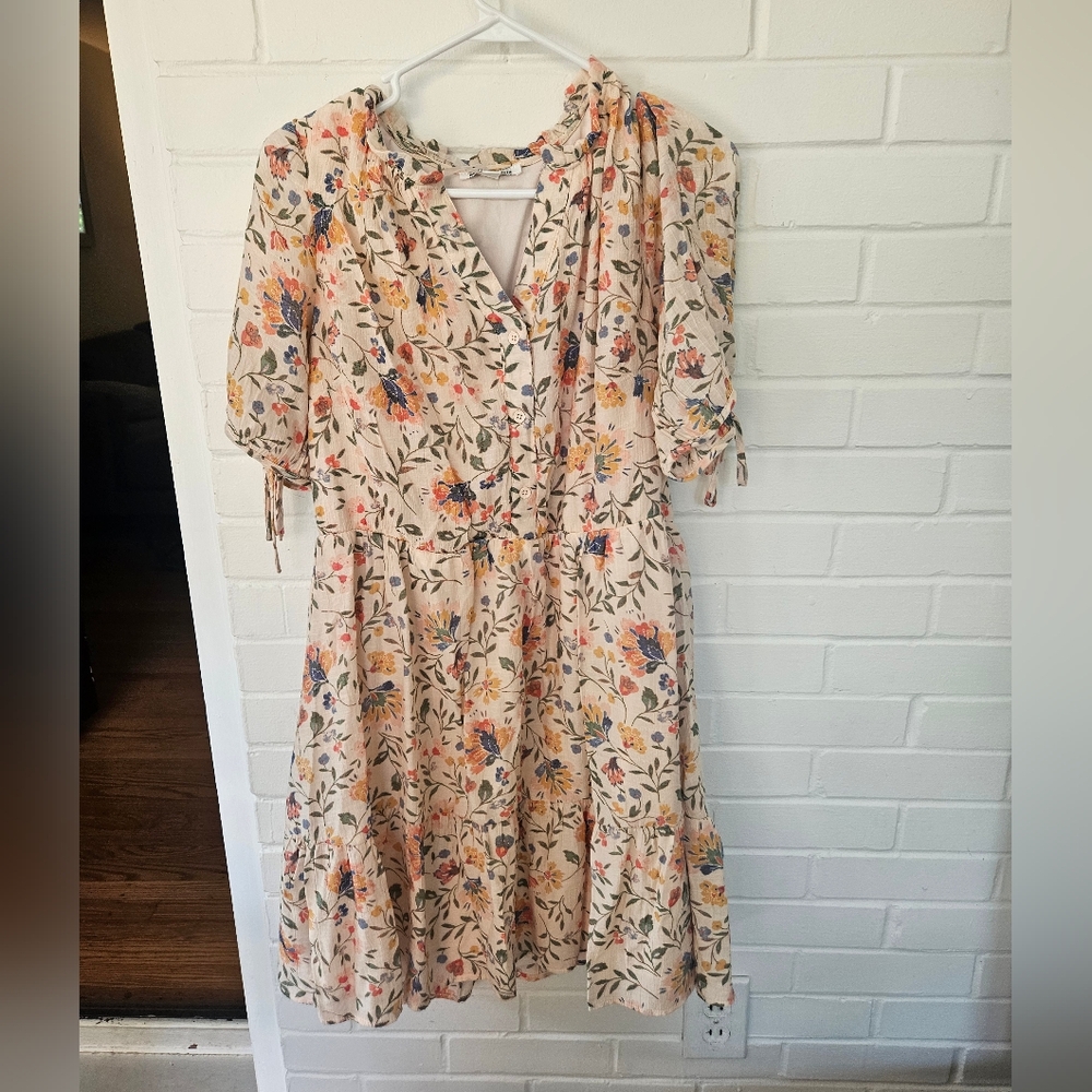 NWOT Floral Midi Dress with Vibrant Pattern
